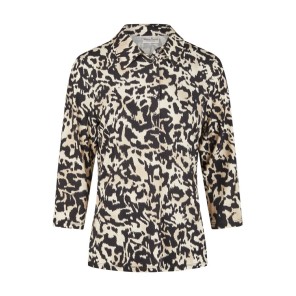 Barbara Lebek Polo shirt print Zwart zand Barbara Lebek Polo shirt print Zwart zand